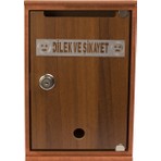 Selena Kilitli Ahşap Dilek ve Şikayet Kutusu Ceviz Akça 1 Adet 21x30x7 cm Kaliteli Materyal ile Şık Tasarım