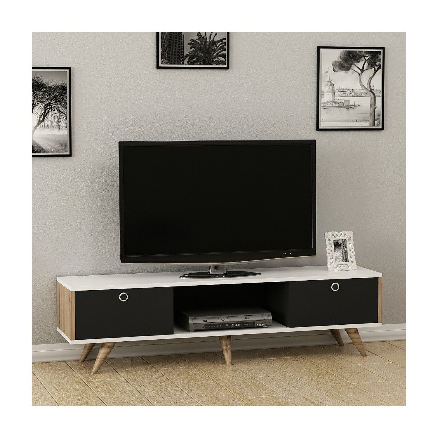 Minar Zeyn Tv Ünitesi Tv Sehpası Beyaz/Çırağan/Siyah Fiyatı