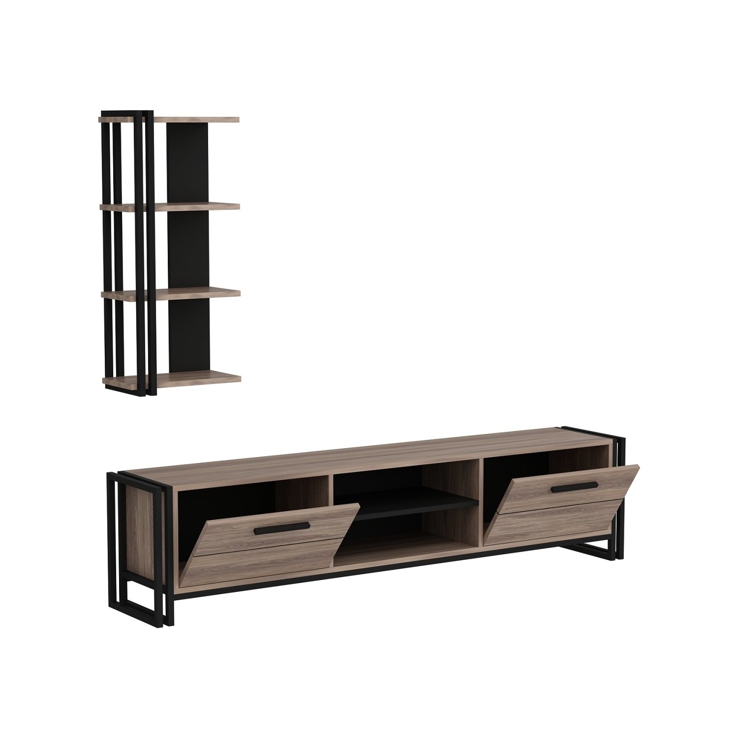 Minar Lesa Metal Ayaklı Tv Ünitesi Kaman/Siyah Fiyatı