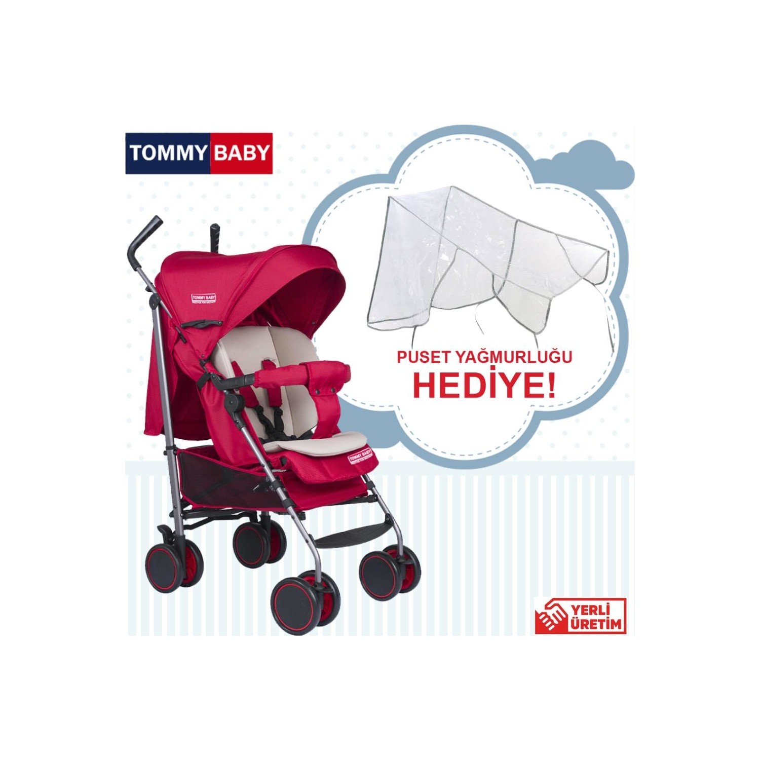 Tommybaby Ottoman Red New Lüx Baston Bebek Arabası Fiyatı