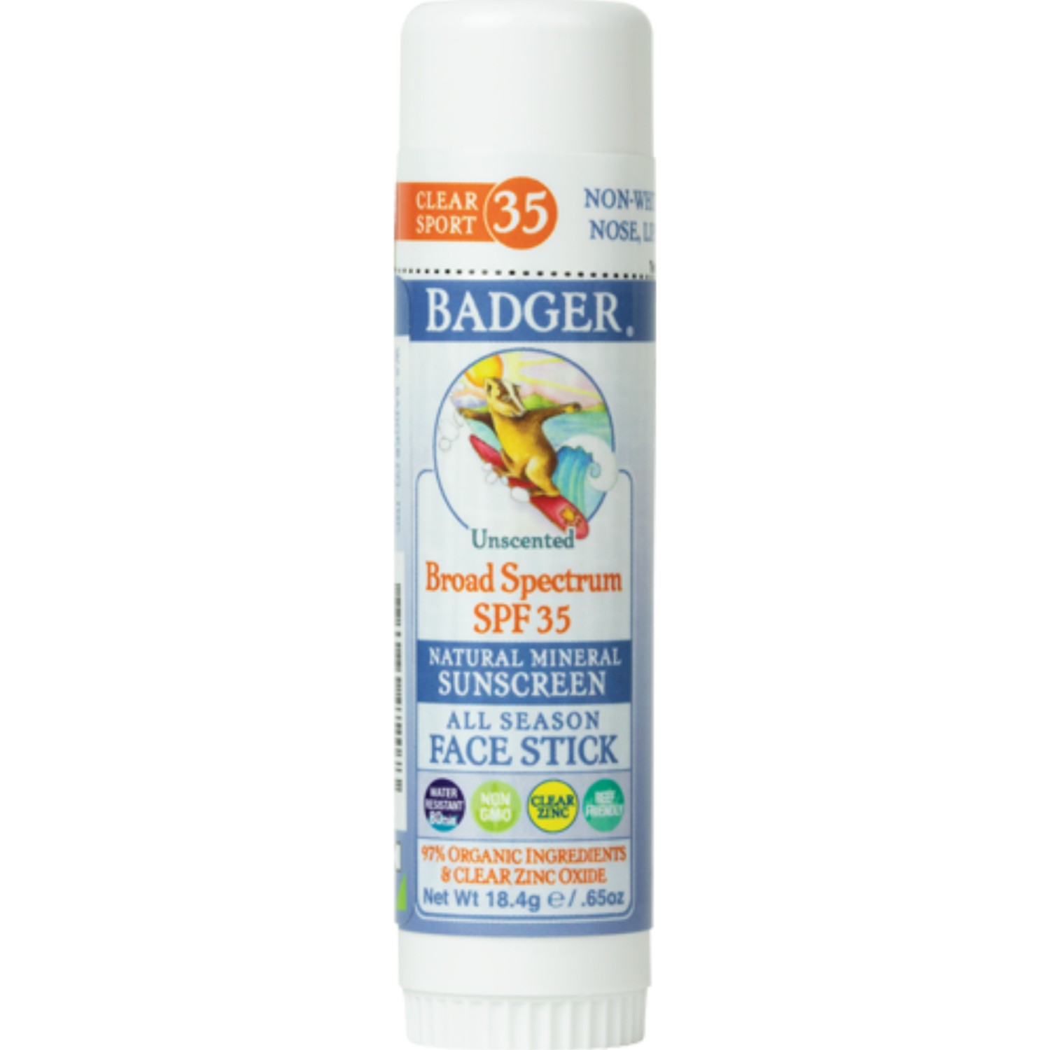 Badger Clear Zinc Kokusuz Güneş Kremi Stick SPF35 (Kolay Fiyatı