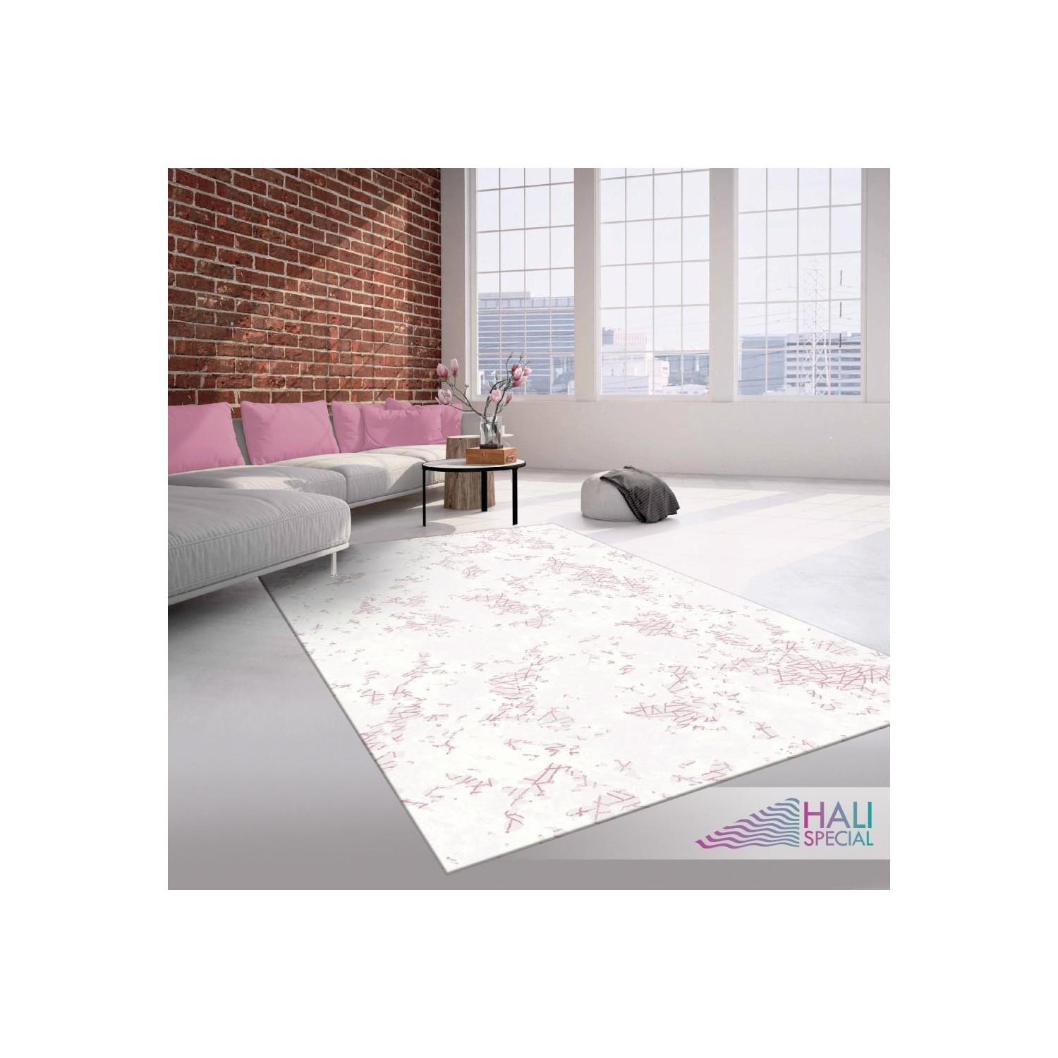 Halı Special Pudra Beyaz Modern Yatak Odası Halısı