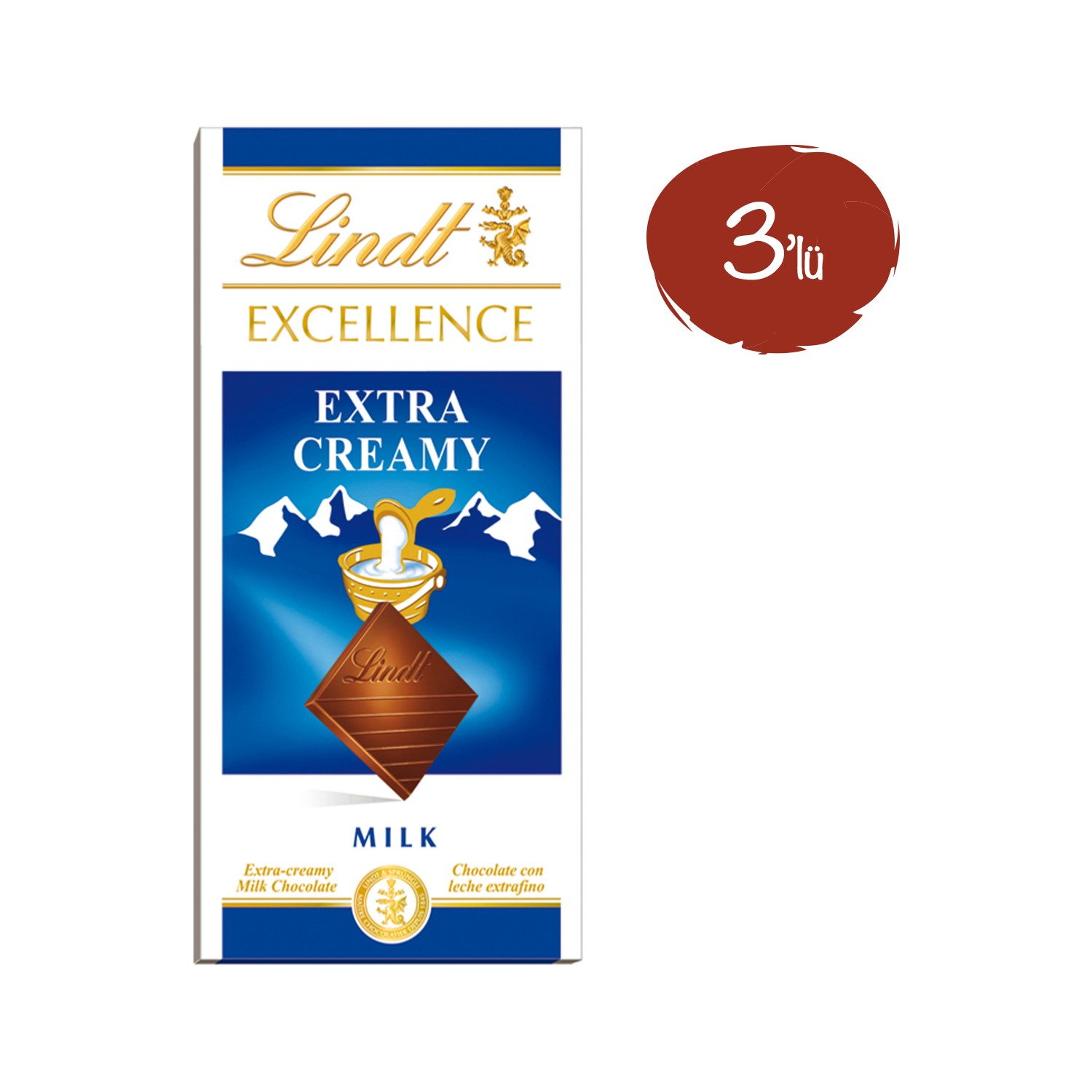 Lindt Excellence Extra Creamy Milk Çikolata 100 G 3 Paket Fiyatı 6872