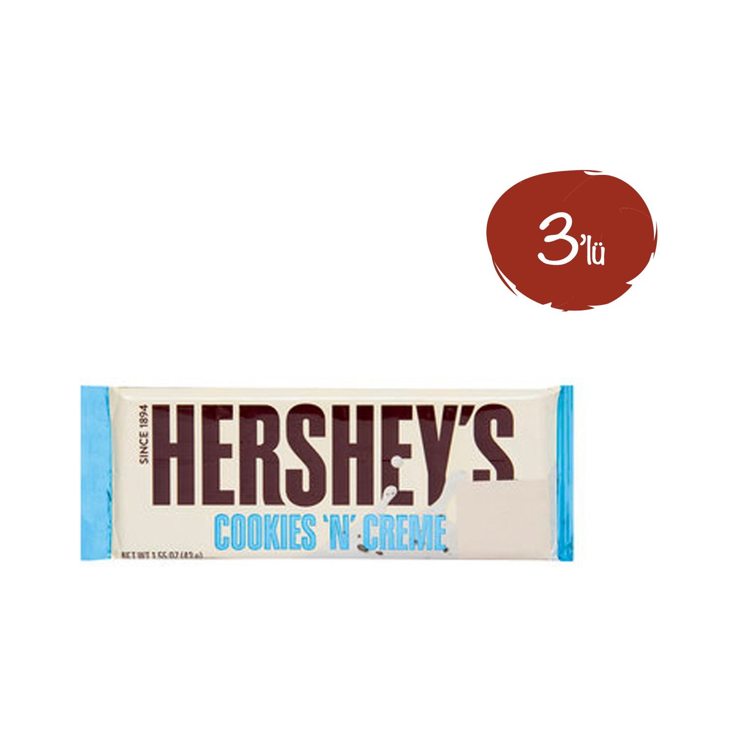 Hershey's Cookies'n' Creme Bar 43G - 3 Paket Fiyatı