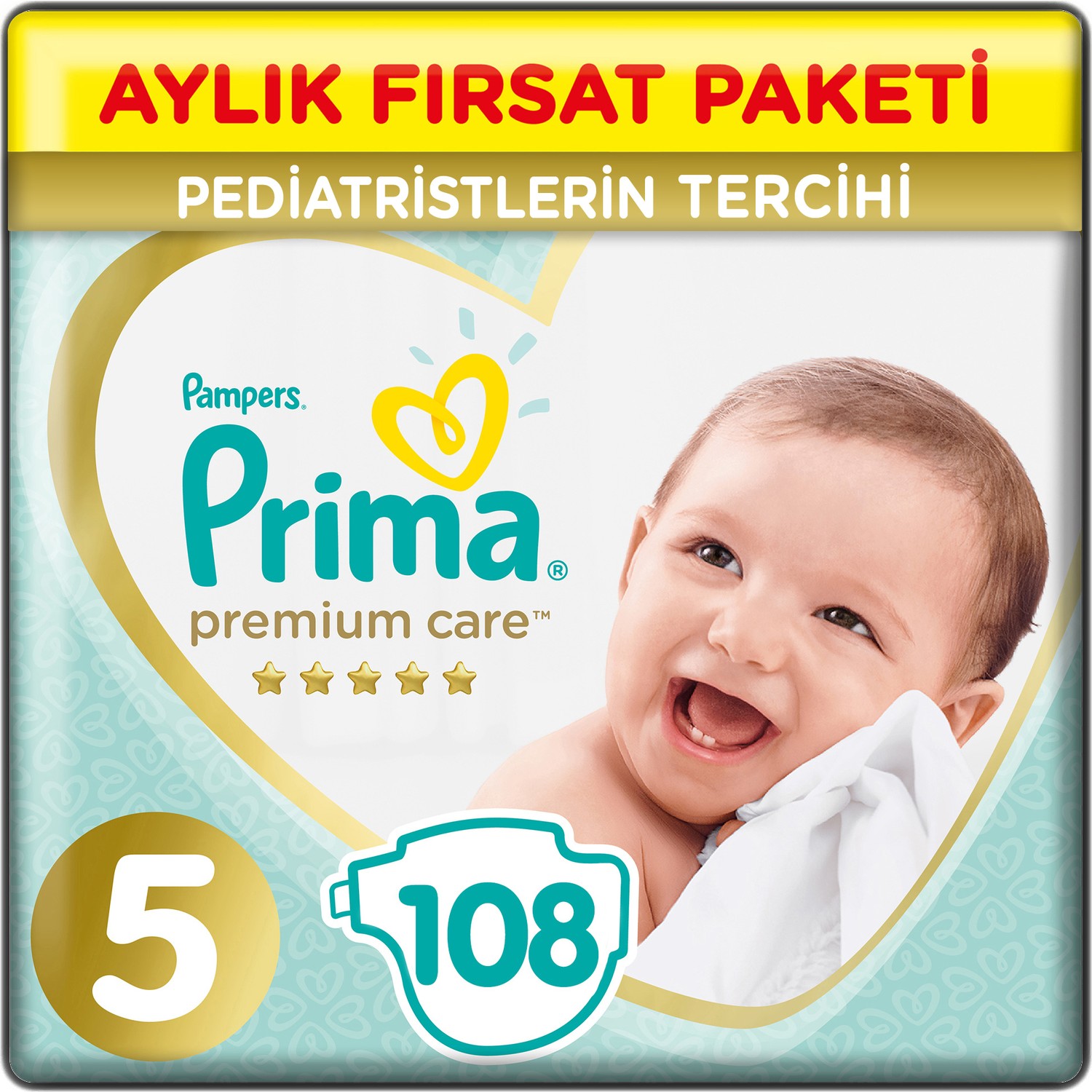Prima Bebek Bezi Premium Care 5 Beden 108 Adet Aylık