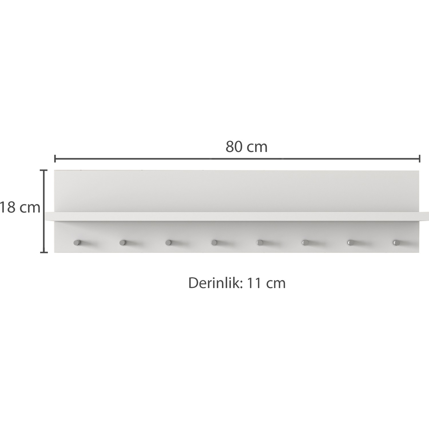 Rani P1 Modern Duvar Askısı Portmanto Askılık Beyaz
