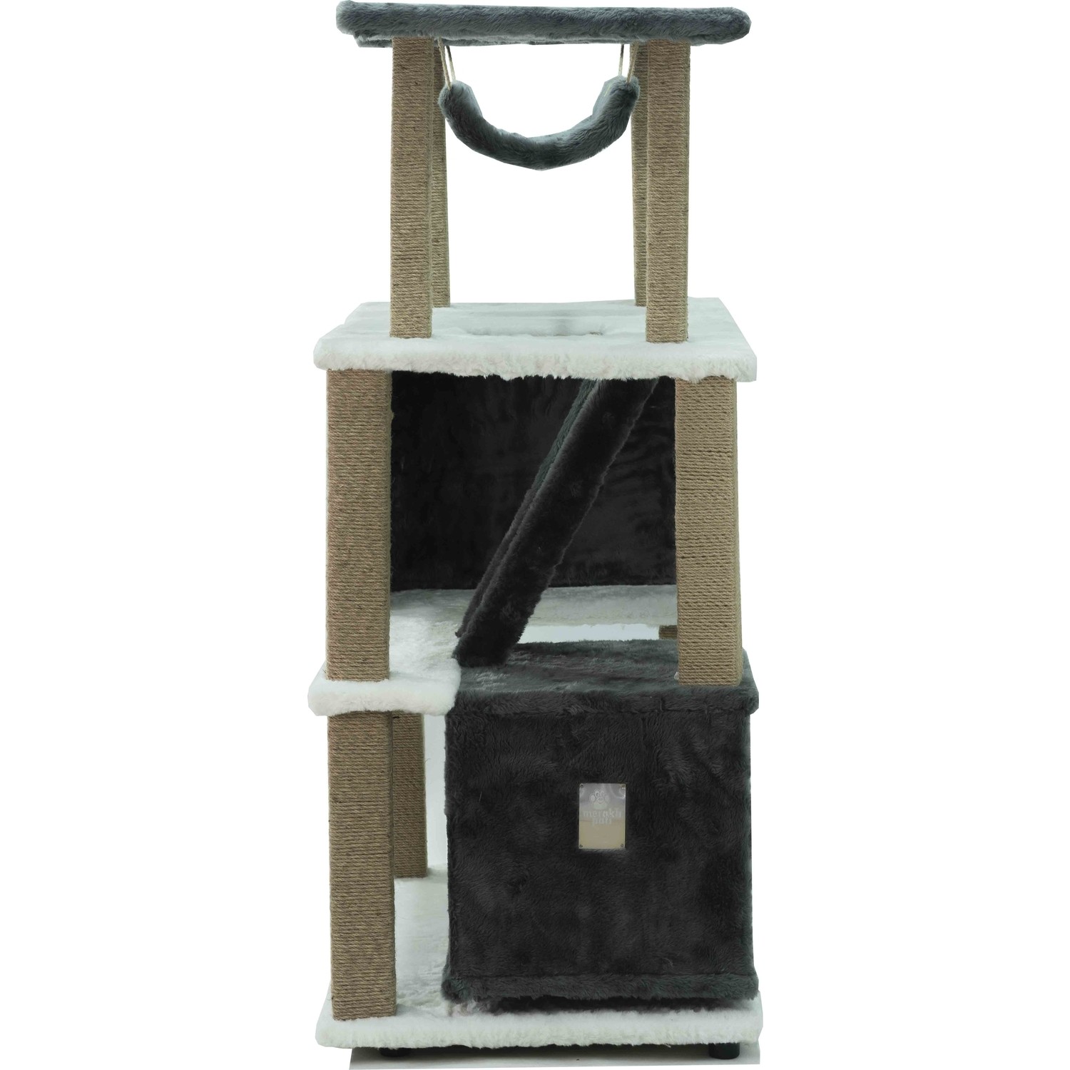 Meraklı Pati Arcla Kedi Kulesi ve Tırmalama Siyah Beyaz 155 Fiyatı