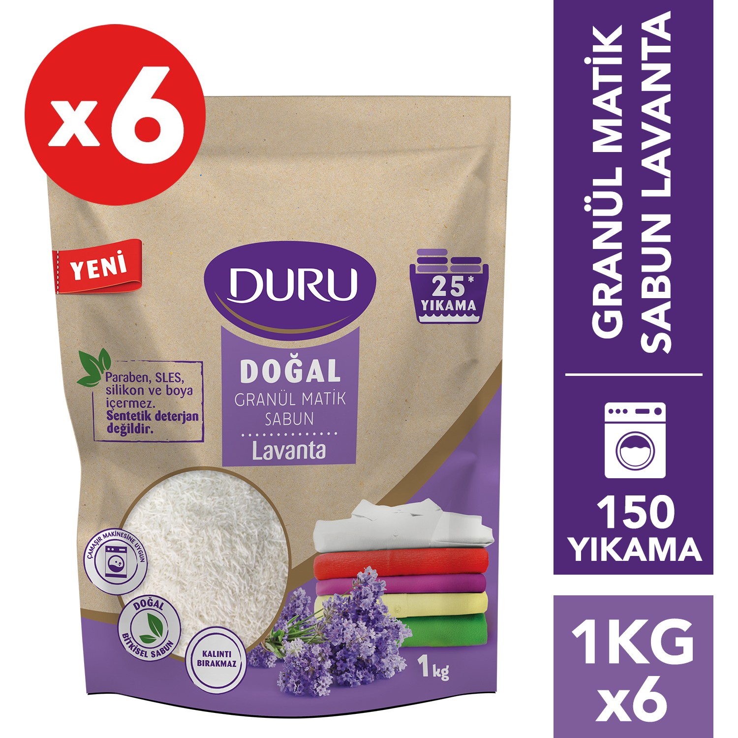 Duru Granül Matik Sabun Lavanta 6 kg 150 Yıkama Fiyatı