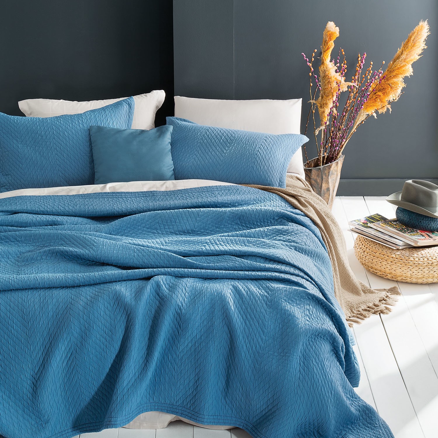 Yataş Bedding Lukas Yatak Örtüsü Seti Çift Kişilik Mavi Fiyatı