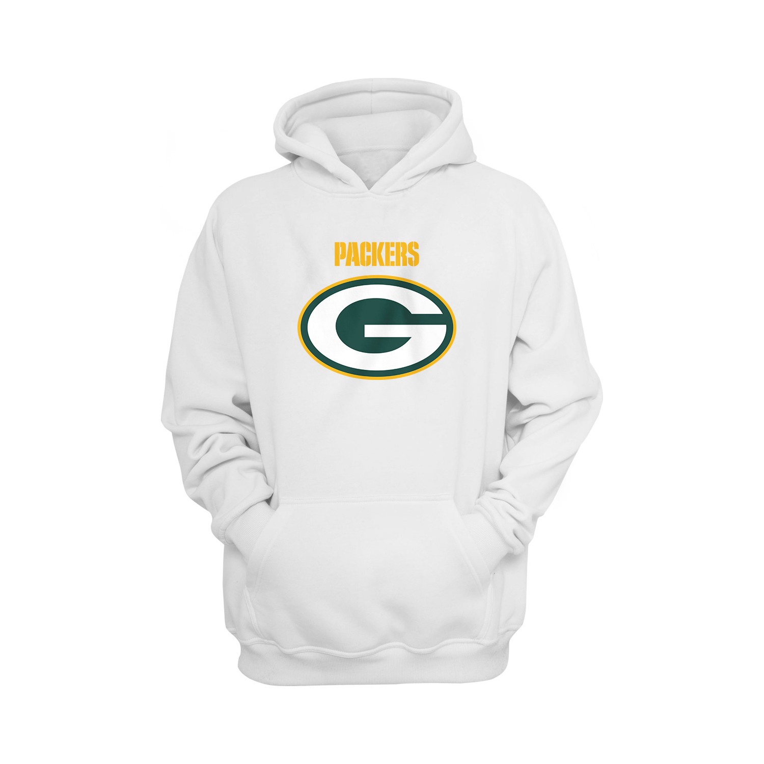 Women's Fanatics Branded White Green Bay Packers Colorblock Primary Logo Pullover  Sweatshirt