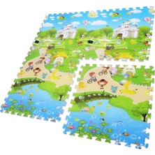 Toyjo Masal Şatosu Eva Puzzle Yer Matı 120x120 Cm Oyun Matı 12 mm Kalınlık