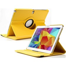 TahTicMer Samsung Tab 3 Lite T110 T111 T113 T116 Kılıf Uyku Modlu 360° Dönerli Stand 7" Sarı