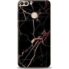 Kilif Madeni Huawei Honor 9 Lite Mermer Desenli Telefon Kılıfı