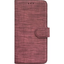 TahTicMer Samsung S8 G950 Kılıf Spor Cüzdan Kumaş Kredi Kartı Para Bölmeli Standlı Rose Gold