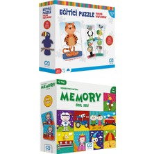 Ca Games 2'li Eğitici Puzzle ve Memory Set (5028-5039)