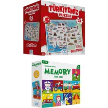 Ca Games 2'li Yer Puzzle ve Memory Set (5079-5039)