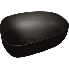 VitrA Outline 5991B483-0016 Asimetrik Lavabo, VitrA Clean, 56 cm, Mat Siyah