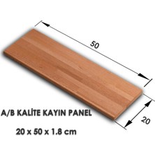 Woodlife Kayın Ahşap Plaka Masif Panel 20 x 50 x 1,8 cm