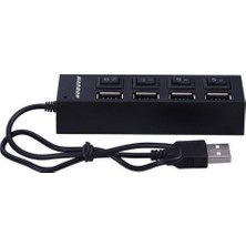 Hadron Gaman 4 Port USB 2.0 Hub LED Işık Anahtarlı USB Çoklayıcı