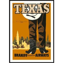 Beril Yamaç Design Studio Texas Vintage Reprodüksiyon Poster