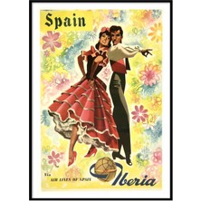 Beril Yamaç Design Studio İspanya Sahilleri Vintage Reprodüksiyon Poster