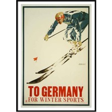 Beril Yamaç Design Studio Germany Winter Sports Vintage Reprodüksiyon Poster