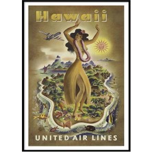 Beril Yamaç Design Studio Hawai AA Vintage Reprodüksiyon Poster
