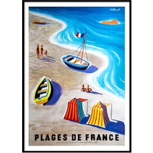 Beril Yamaç Design Studio Fransa Sahilleri Vintage Reprodüksiyon Poster