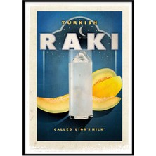 Beril Yamaç Design Studio Turkish Rakı Vintage Reprodüksiyon Poster