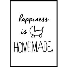 Beril Yamaç Design Studio Happiness Is Homemade Tipografik Bebek Odası Posteri