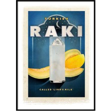 Beril Yamaç Design Studio Rakı Vintage Reprodüksiyon Poster