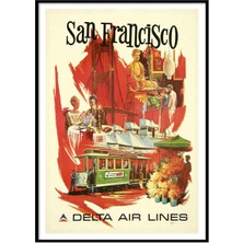 Beril Yamaç Design Studio San Francisco UA3 Vintage Reprodüksiyon Poster