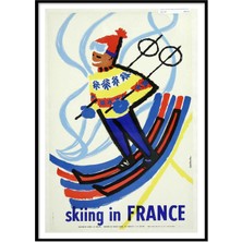 Beril Yamaç Design Studio Fransada Kayak Vintage Reprodüksiyon Poster