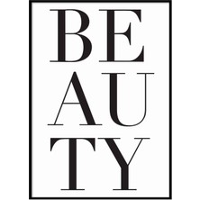 Beril Yamaç Design Studio Beauty Siyah Beyaz Tipografik Poster