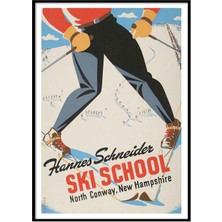 Beril Yamaç Design Studio Ski School  Vintage Reprodüksiyon Poster