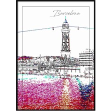 Beril Yamaç Design Studio Barcelona Teleferik İllüstrasyon Poster