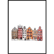 Beril Yamaç Design Studio Amstrdam Evleri İllüstrasyon Poster