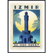 Beril Yamaç Design Studio İzmir Saat Kulesi Vintage Reprodüksiyon Poster