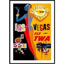 Beril Yamaç Design Studio Las Vegas TWA Travel Vintage Reprodüksiyon Poster