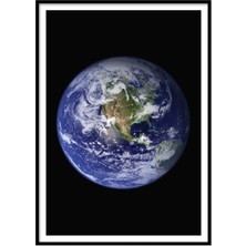 Beril Yamaç Design Studio Dünya Batı Yarım Küre HD Fotoğraf Poster