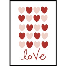 Beril Yamaç Design Studio Sevgiliye Hediye Kalpli Love Tipografik Poster