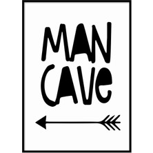 Beril Yamaç Design Studio Man Cave Siyah Beyaz Genç Odası Poster