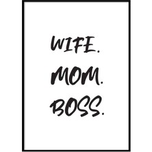Beril Yamaç Design Studio Wife Mom Boss Anneye Hediye Poster