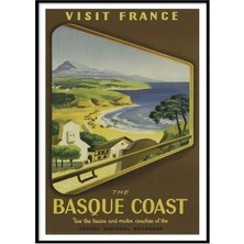 Beril Yamaç Design Studio Fransa Bask Sahilleri Vintage Reprodüksiyon Poster