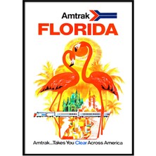 Beril Yamaç Design Studio Florida Seyahat Vintage Reprodüksiyon Poster