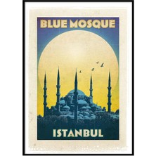 Beril Yamaç Design Studio Blue Mosque Vintage Reprodüksiyon Poster