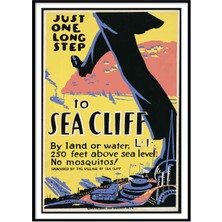 Beril Yamaç Design Studio Seacliff Vintage Reprodüksiyon Poster