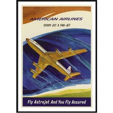 Beril Yamaç Design Studio American Airlines Vintage Reprodüksiyon Poster