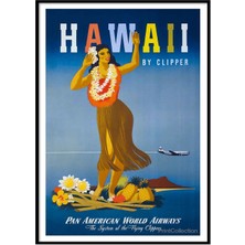 Beril Yamaç Design Studio Hawai Seyahat Vintage Reprodüksiyon Poster