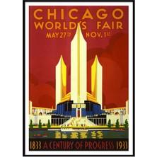 Beril Yamaç Design Studio Chicago Fuar Vintage Reprodüksiyon Poster